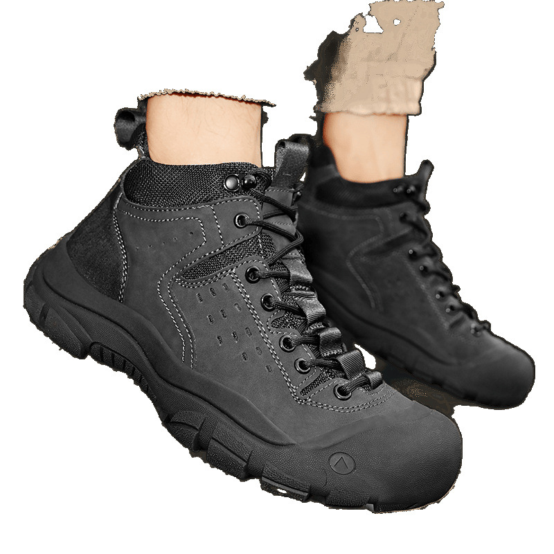 Estación independiente de piel de camarón transfronteriza, zapatos de herramientas de estilo caliente, zapatos de senderismo al aire libre de terciopelo para hombres, zapatos deportivos antideslizantes de gran tamaño para hombres