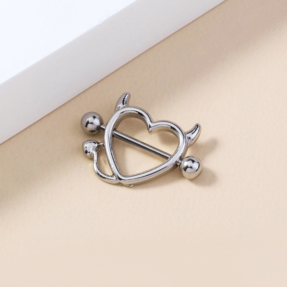 Wholesale Jewelry Horns Monster Heart-shaped Stainless Steel Breast Ring Nihaojewelry display picture 5