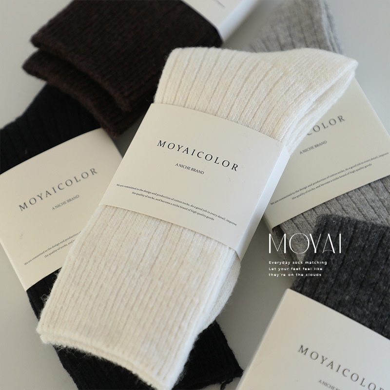 Thick Needle Wool Stacking Socks Women's Autumn and Winter Thickened Warm Drawdown College Style Lazy Medium Stockings Cashmere Socks