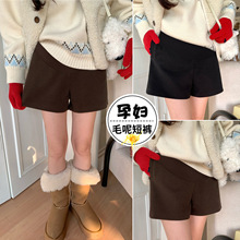 网红同款孕妇短裤2025冬季新款时尚加厚毛呢托腹百搭显瘦外穿靴裤