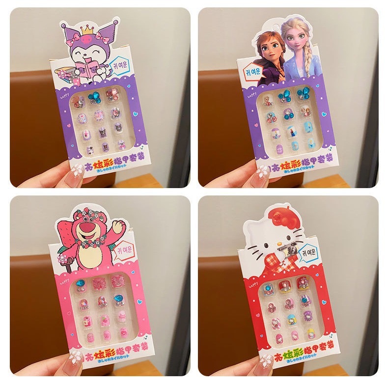 Niños dibujos animados princesa de uñas pegatinas de uñas parches tridimensionales niñas no tóxicos inodores niñas usan joyas de uñas