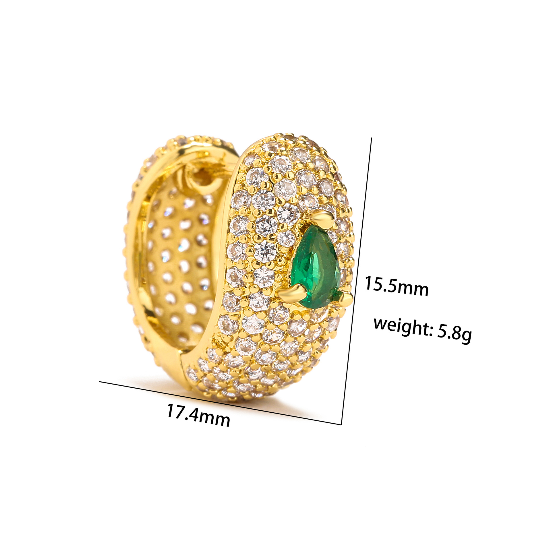 Sweet Heart Shape Copper Gold Plated Zircon Women's Rings Earrings display picture 2