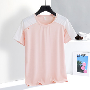 Outdoor Sports Breathable Sweat Absorbing Women's Top Short-sleeved High-elasticity Quick-drying Sportswear Loose Quick-drying T-shirt Fitness Clothes