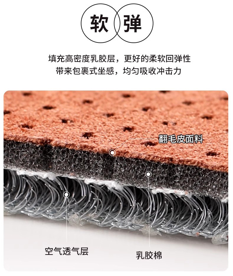 Car Seat Cushion for All Seasons Rams Latex Suede Base Fully Surrounded Perforated Breathable Saddle Cushion