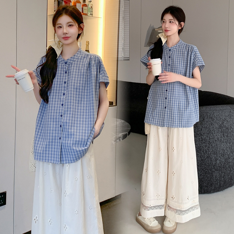 Summer cotton retro lace trousers for pregnant