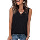 Amazon European and American Foreign Trade 2025 Women's V-neck Casual Loose Summer New Solid Color Vest Sleeveless Shirt