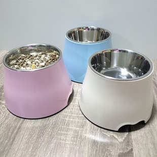 High-foot bowl dog bowl dog food bowl double bowl cat bowl dog bowl dog drinking water bowl cat food bowl dog pet protection cervical vertebra