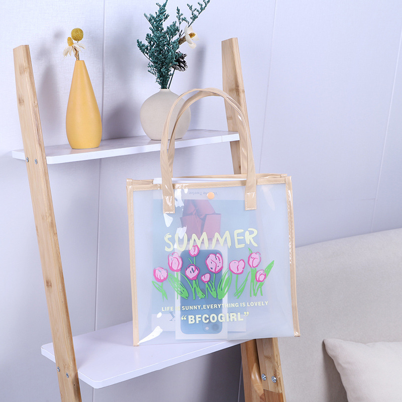 现货郁金香ins手提袋儿童升学毕业生日婚庆伴手礼袋透明PVC果冻包