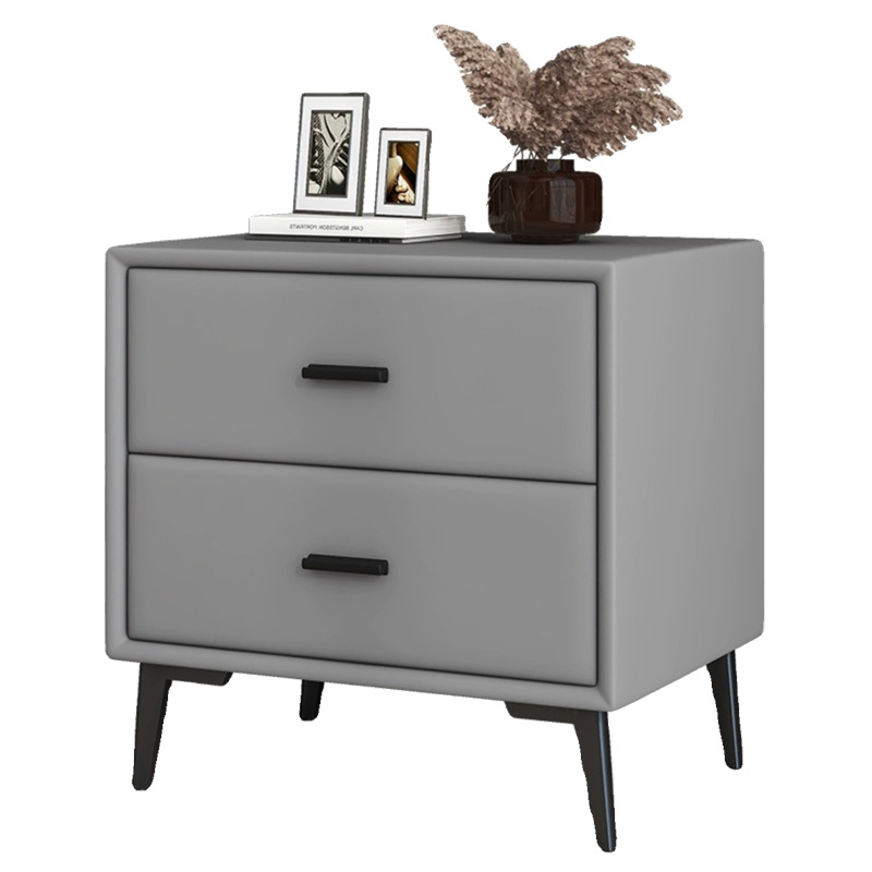 Mesa de cabecera de madera sólida red inswind moderno simple ligero lujoso dormitorio doméstico cuero completo gabinete económico junto a la cama