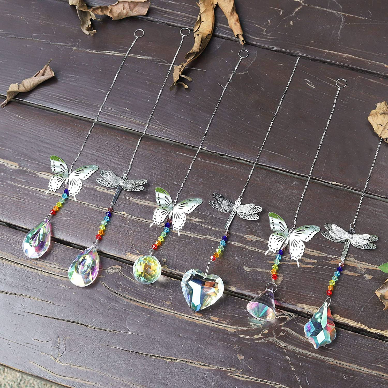 Pastoral Heart Shape Butterfly Artificial Crystal Pendant display picture 2