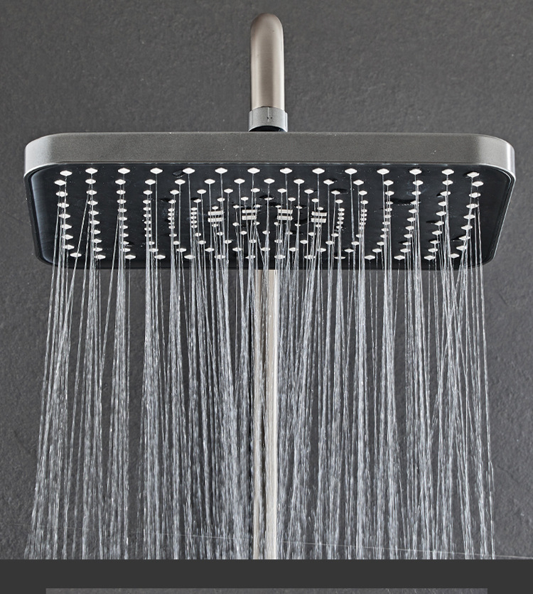 Gun gray, black piano keys, constant temperature, hot and cold, digital display, intelligent shower head set, bathroom, pressurized shower head undefined