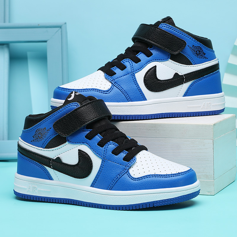 AJ children's men's shoes high-top Air Force 1 basketball shoes anti-skid shoes medium and large children's shoes female students versatile sports shoes