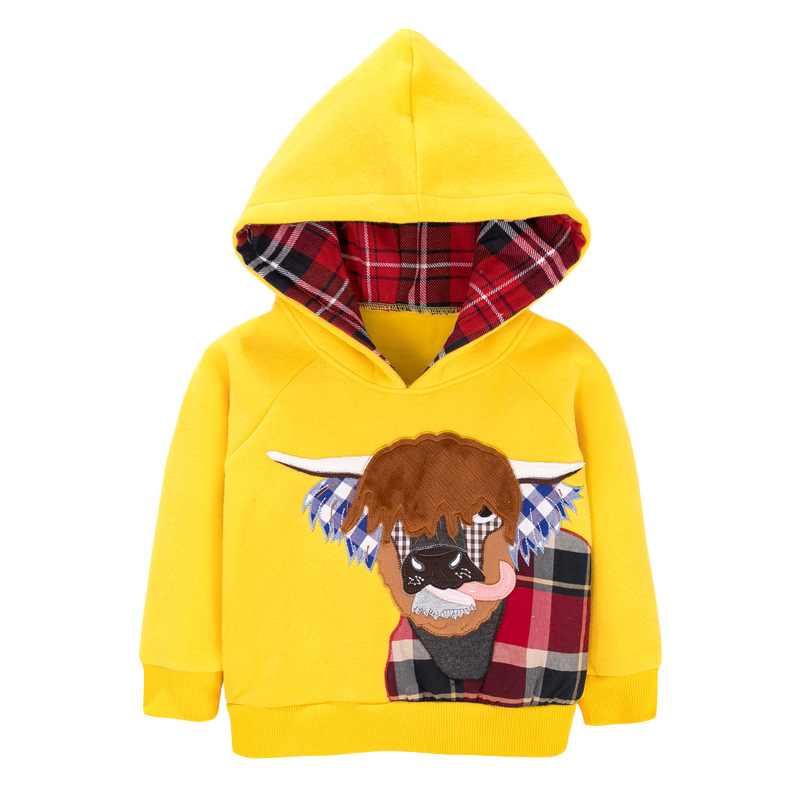 Pequeño Maven europeo y americano de manga larga niñas abrigo de lana forrado con capucha cremallera camisa de invierno grueso abrigo de los niños