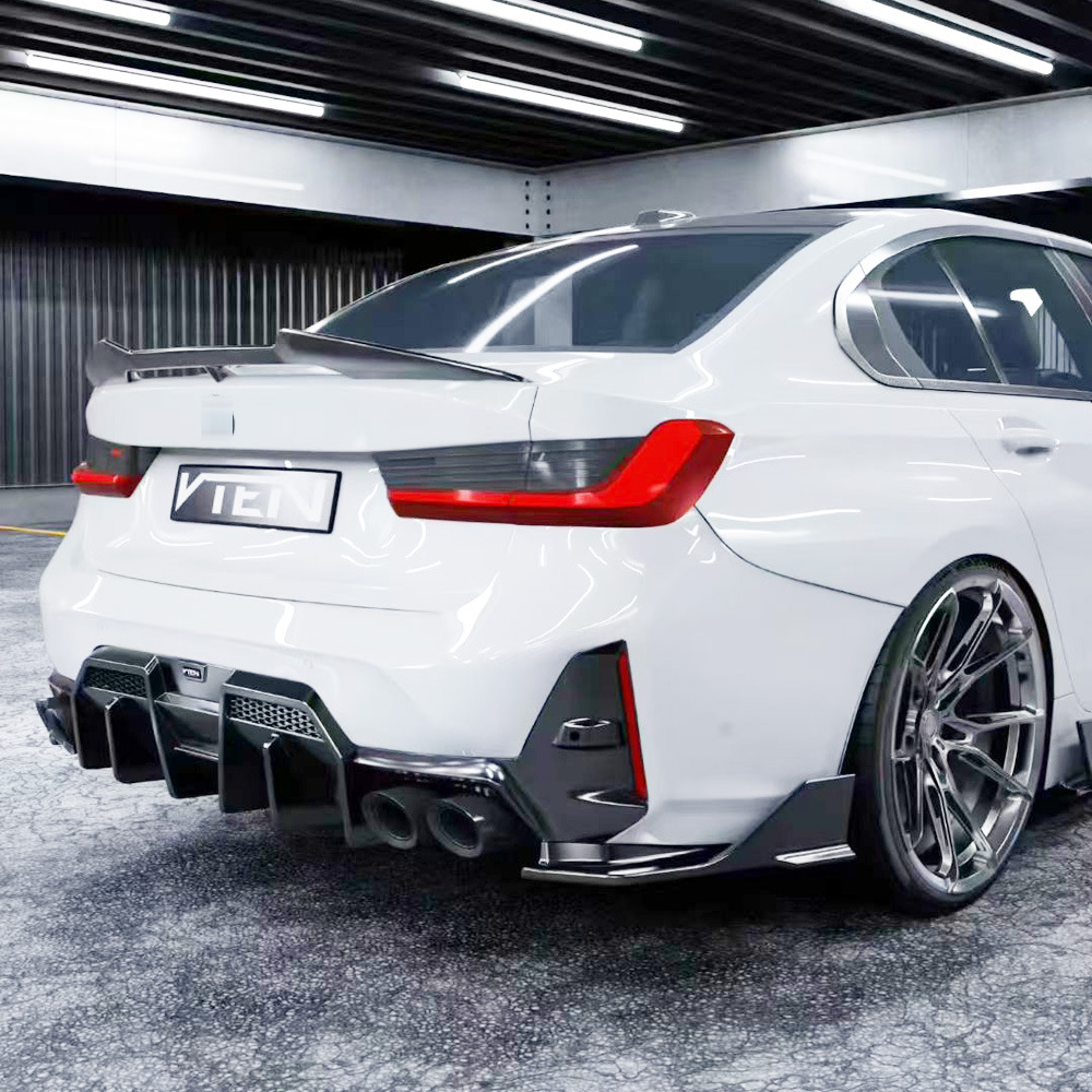 Suitable for BMW 3 Series G20/G28 modification, VTEN second-generation rear spoiler with glossy black paint, V2 rear spoiler for non-destructive installation