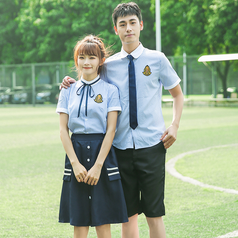 Seven School Style Costume for Junior High School Students Couple School Uniform Graduation Class Suit Korean Short Sleeve