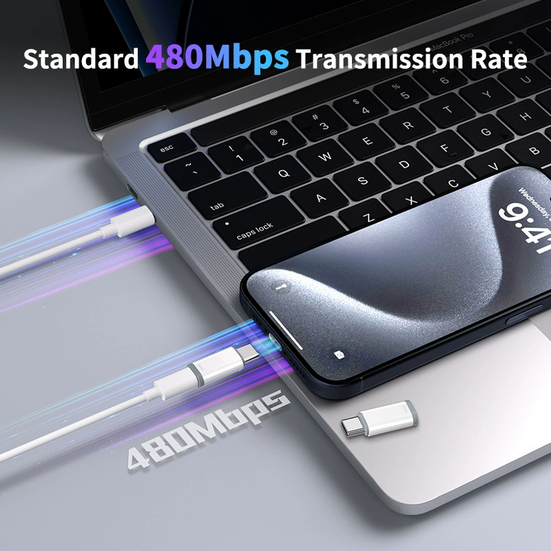 Адаптер Lightning→USB‑C серии FA/FD, интерфейс L↔C, до 27 Вт быстрой зарядки, 480 Мбит/с