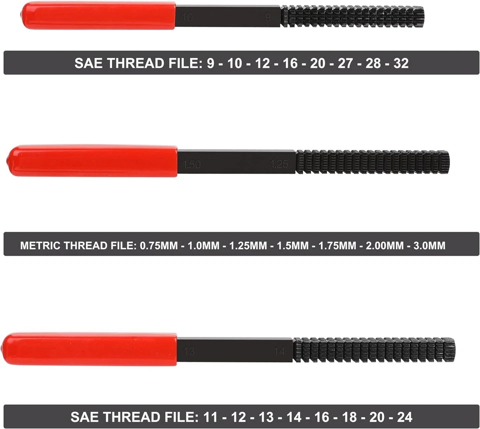 49-Piece Set of Thread Repair Tools, Damaged Thread Cleaning Tools, Tap and Die Repair Tools