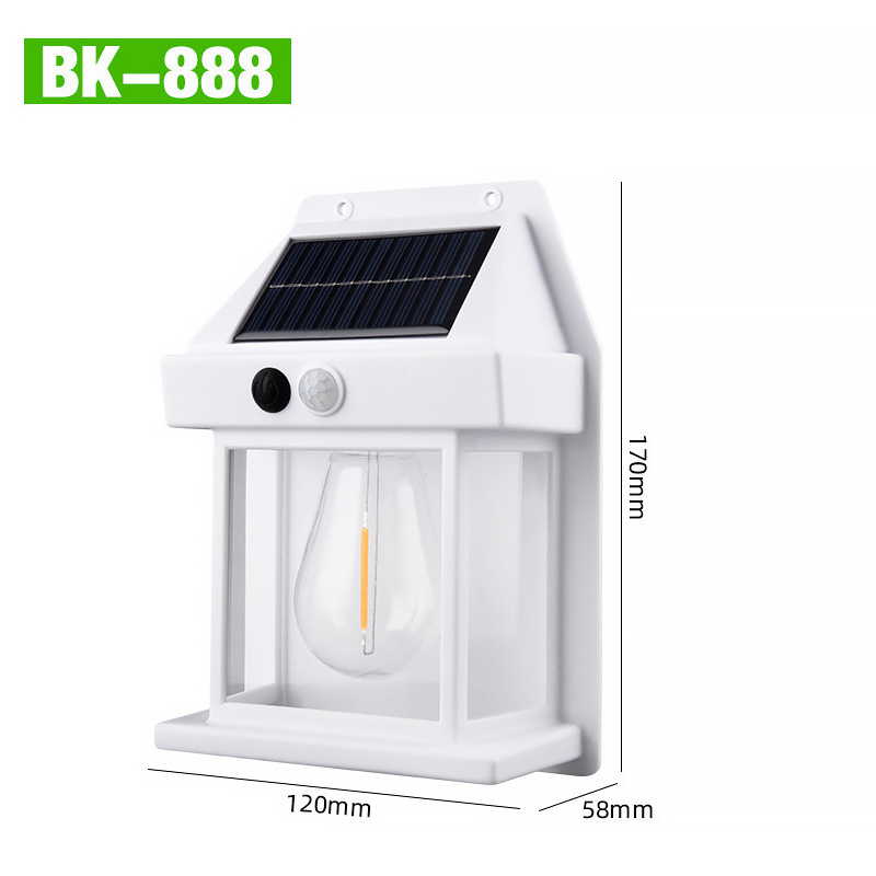 Transfronterizos solar exterior lámpara de pared inducción humana tres modo lámpara de pared de alambre de tungsteno iluminación de jardín villa luz de noche image 8