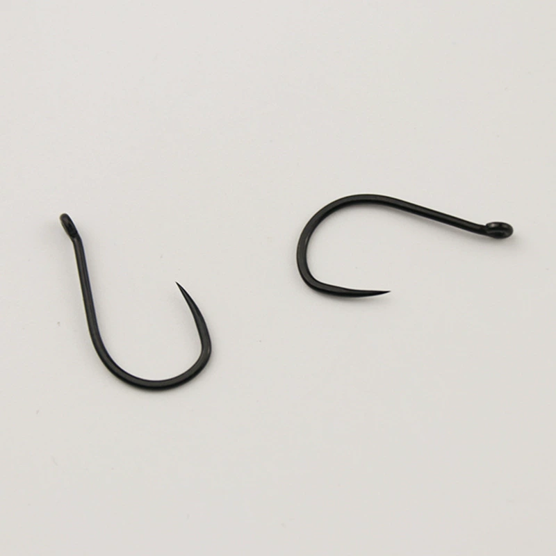 Guan Fu Qian and barbless fish hook, straight mouth hook with ring hole ring hook, silver carp, bighead carp, carp, grass green fish hook, fishing gear, special for lake fishing