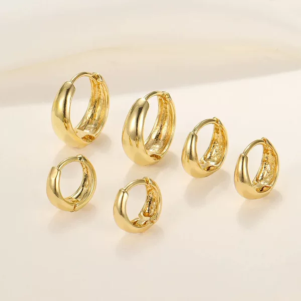 European and American Cross-Border New Geometric Copper Earrings Personalized Gold Earrings Simple Retro Earrings Set 6-Piece Set