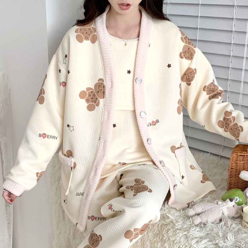 (2개) 안티필링 에어코튼 3종세트 임산부 잠옷 가을 겨울 산후복 봄 가을 산후 모유수유