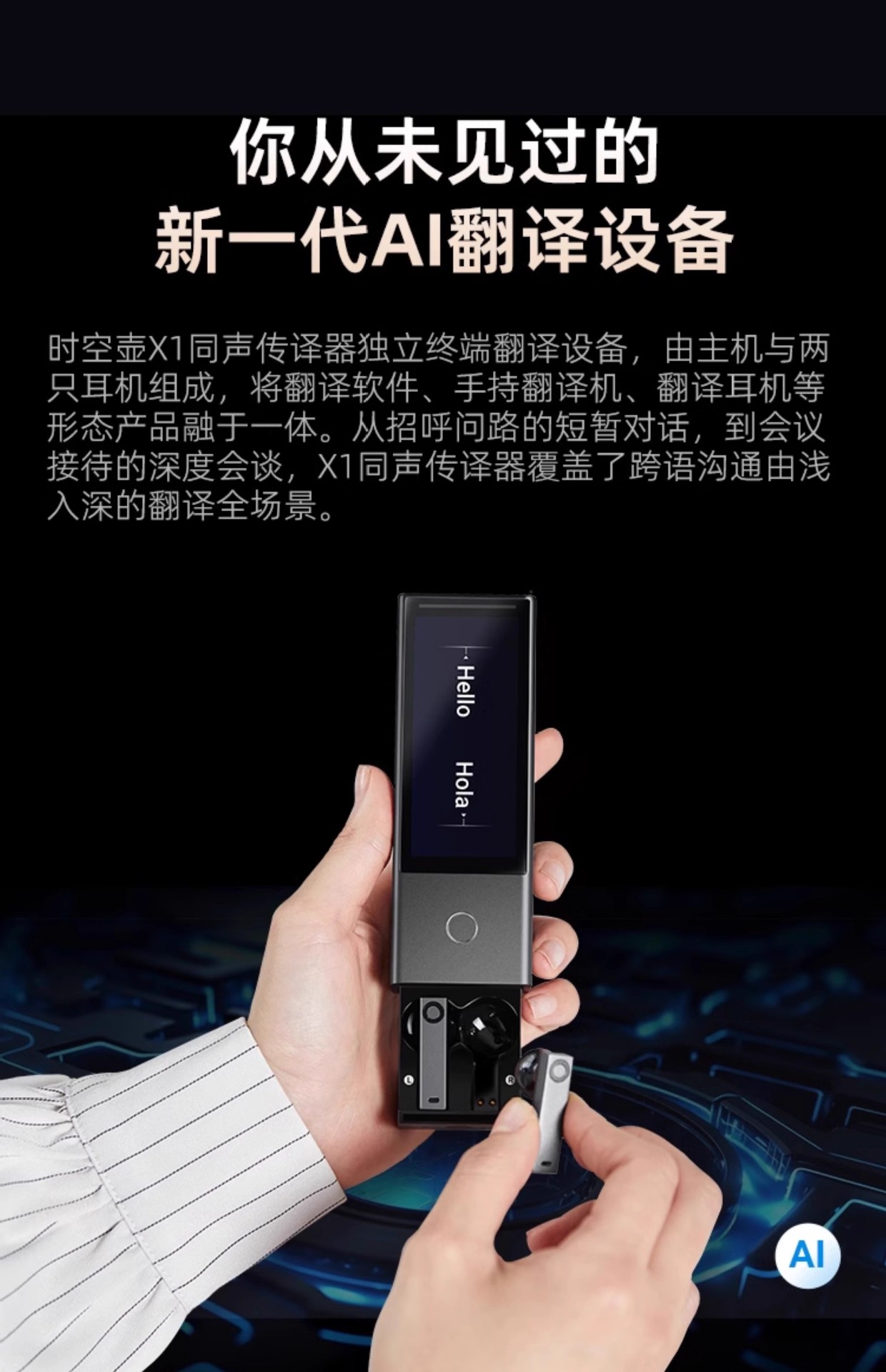 The Time and Space Pot X1 translator, simultaneous translator, simultaneous interpretation, translation headphones, multi-person conference, multi-language dialogue Specification drawing