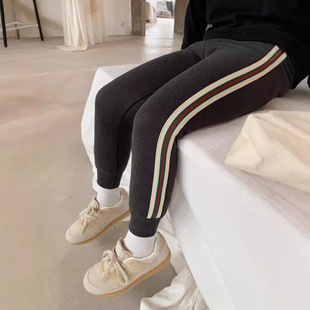fleece-lined Thickened Warm Pants Casual Pants Autumn and Winter Children's Men's and Women's Pants 2024 New Loose Sports Cotton Pants