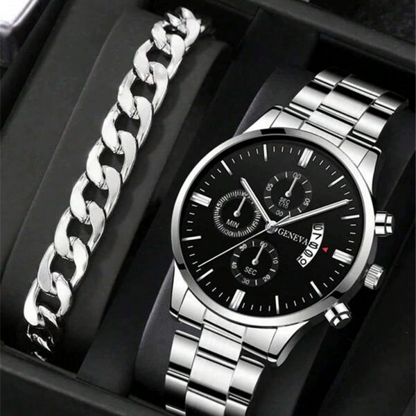 Silver black+bracelet
