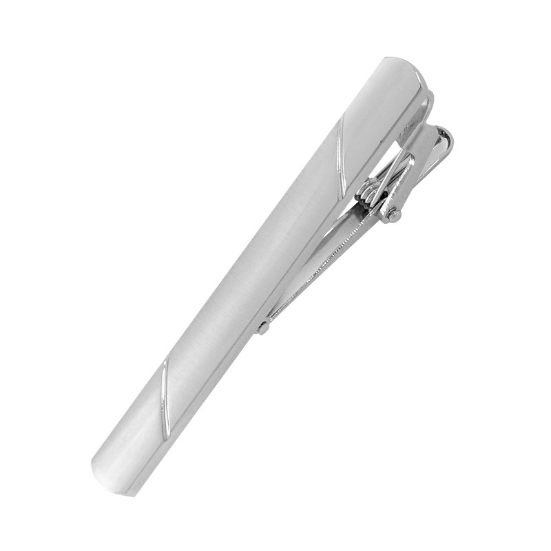 Set di gioielli nuovo fermacravatta in acciaio inossidabile lucidato a specchio da uomo semplice fermacravatta laser in twill da uomo_voghion.com