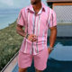 Cross Border Factory Men's Summer T-Shirt Shirt Casual Loose Short Sleeve Shorts Beach suit 3D Printing for Hair