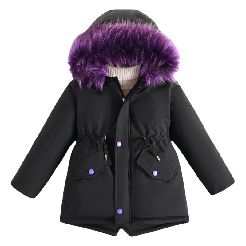 Ropa de abrigo de invierno para niñas, chaqueta de algodón gruesa con forro polar, parka, moderna y elegante para niñas pequeñas, nueva ropa infantil de estilo coreano 2023