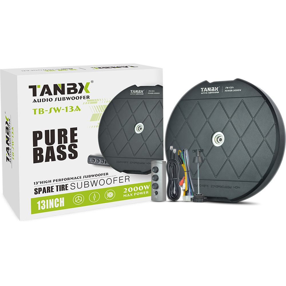 Car Spare Tire Subwoofer Dedicated Amplifier, Car Spare Tire Subwoofer, Trunk Heavy Bass Modification, Ultra-Thin Subwoofer