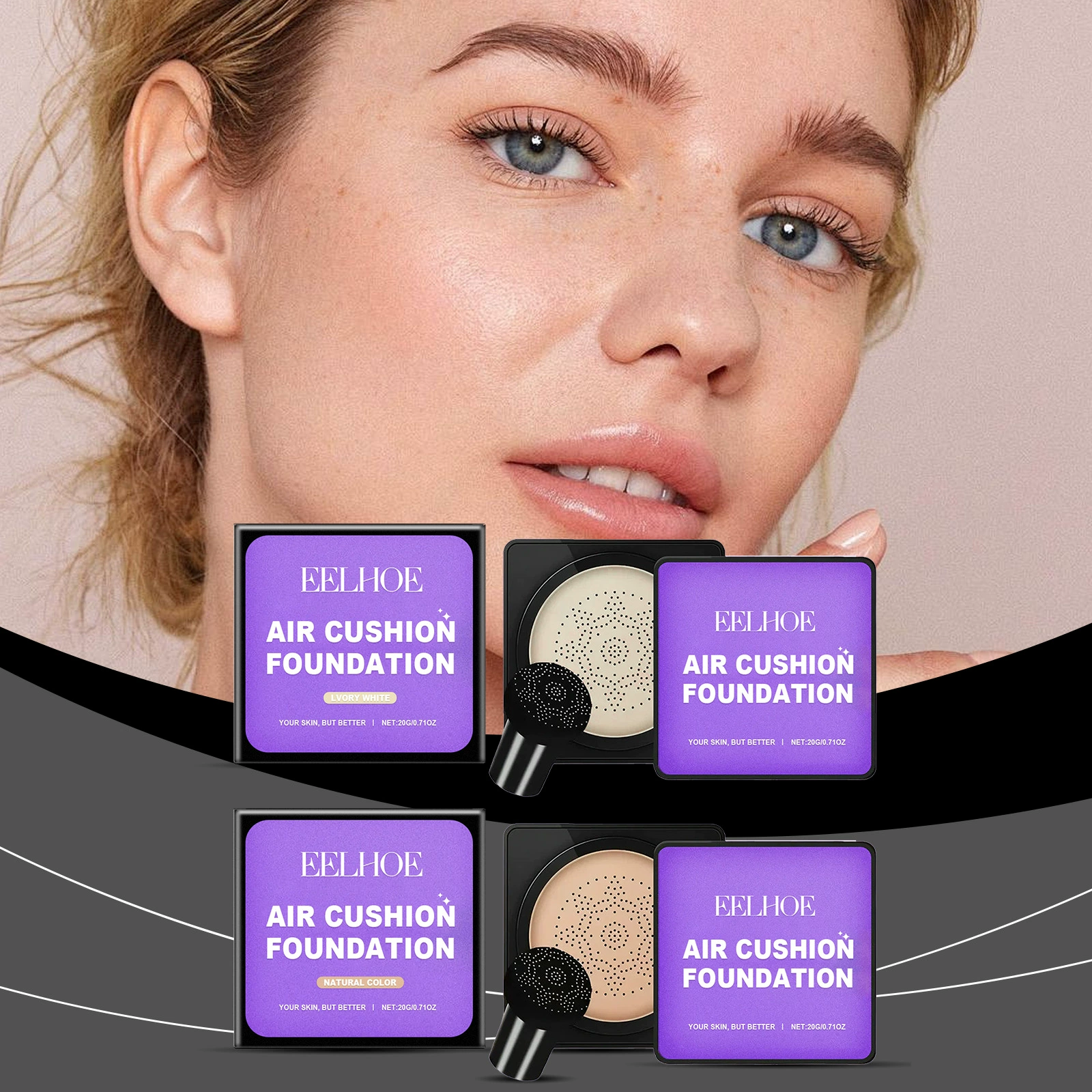 EELHOE Грибная головка воздушная подушка маленькая грибная подушка воздушная подушка легкая нанесение макияжа без блокирования пор увлажняющий консилер