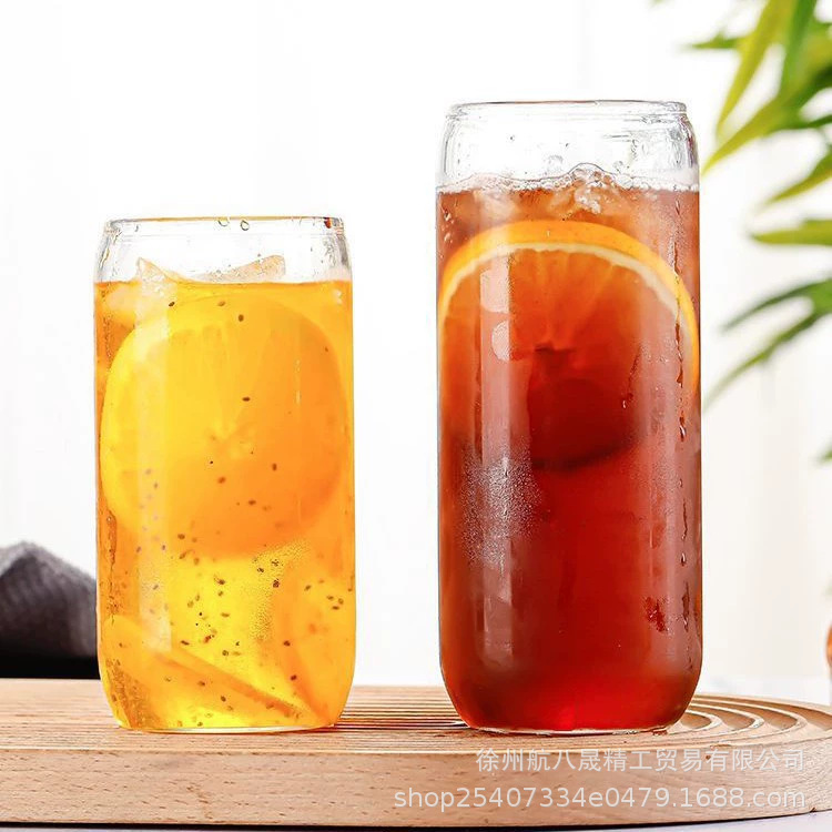 Taza de Coca-Cola Amazon Taza de vidrio transparente de alto silicio con paja y tapa Taza de café Taza de vidrio