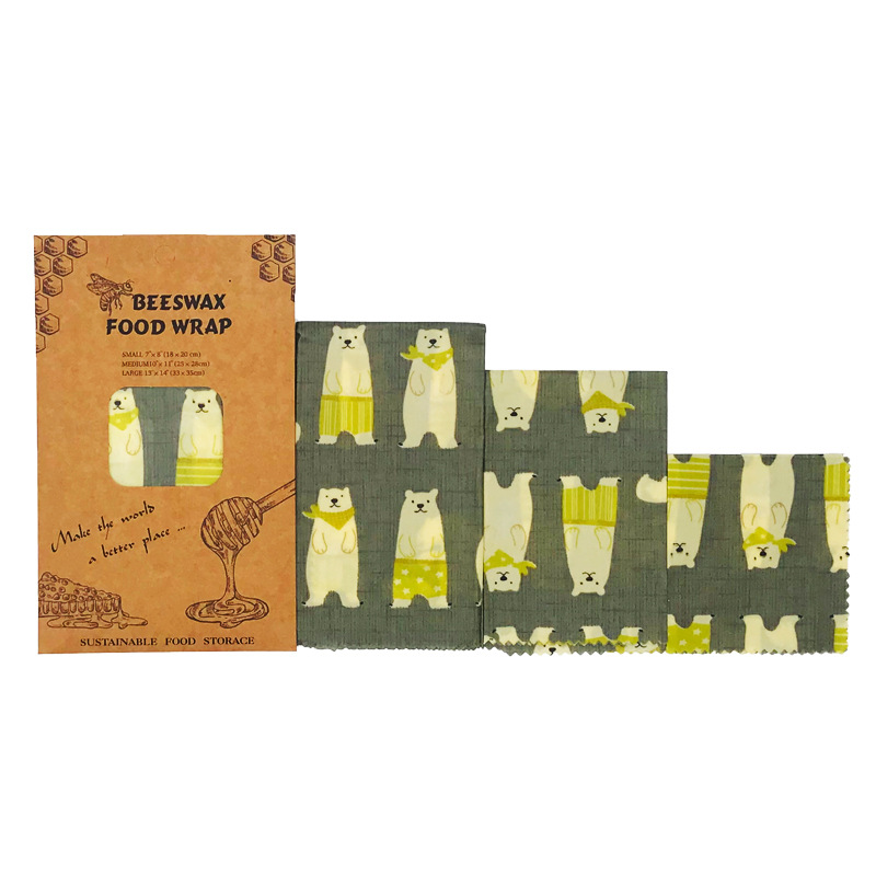 곰돌이 3종 세트 * 밀랍 보관 덮개 * 종이/판지