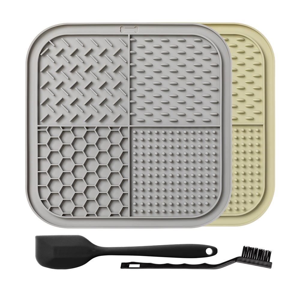 Nueva ventosa grande, silicona para mascotas, tazón de comida lenta, plato de comida, color caramelo, plato de lamer para perros y gatos, almohadilla de alimentación, tazón de comida lenta, anti-asfixia