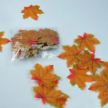 仿真花葉場景布置楓葉10厘米疊裝楓樹葉子娟花萬聖節裝飾攝影道具