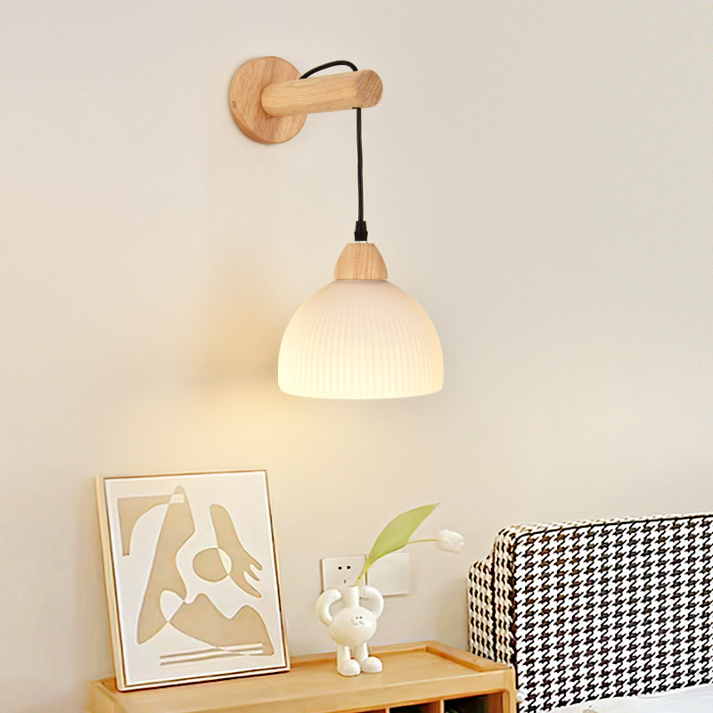Gran vista jardín dormitorio cabecera lámpara de pared estilo japonés madera de estilo de estilo de fondo de la sala de estar lámpara de pared dormitorio cabecera lámpara de pared L271