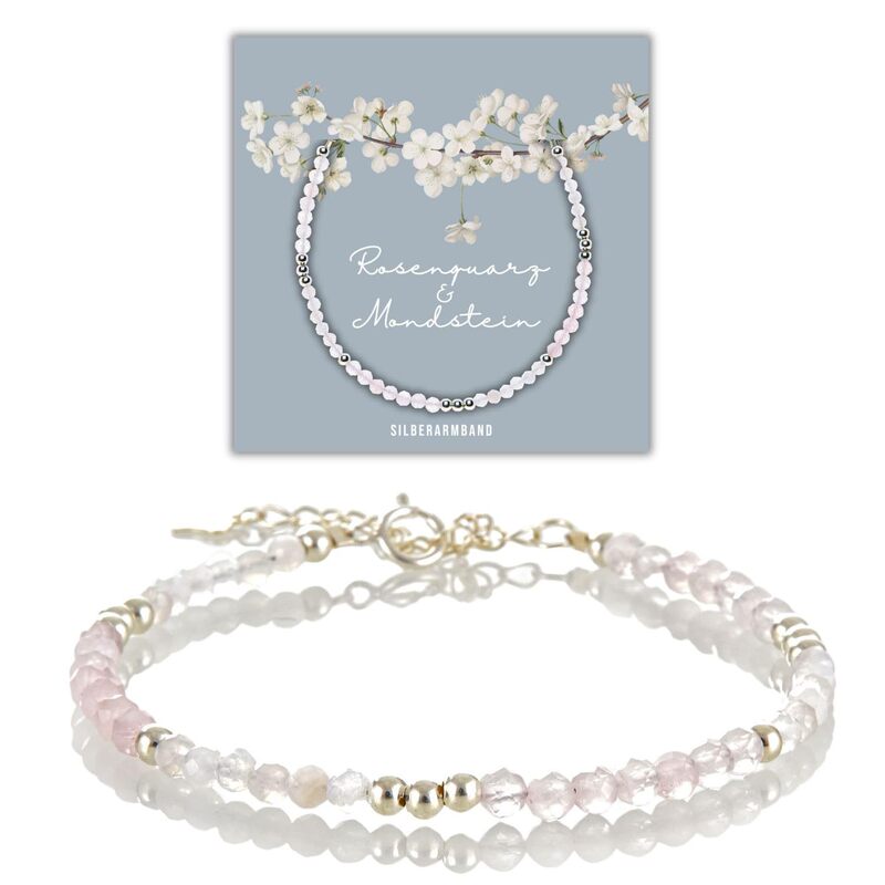 Handmade Beaded Bracelet Women Gift Stainless Steel Round Beads Natural Stone Bracelet Rose Quartz Faceted Beads Bracelet