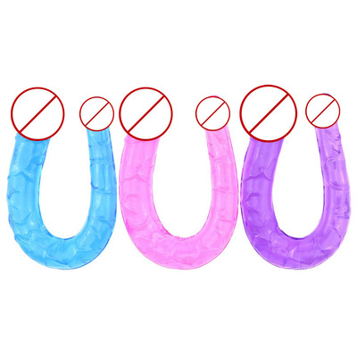 成人用品批发双头龙阳具水晶阳具女用拉拉自慰器速卖通wish爆款|ru