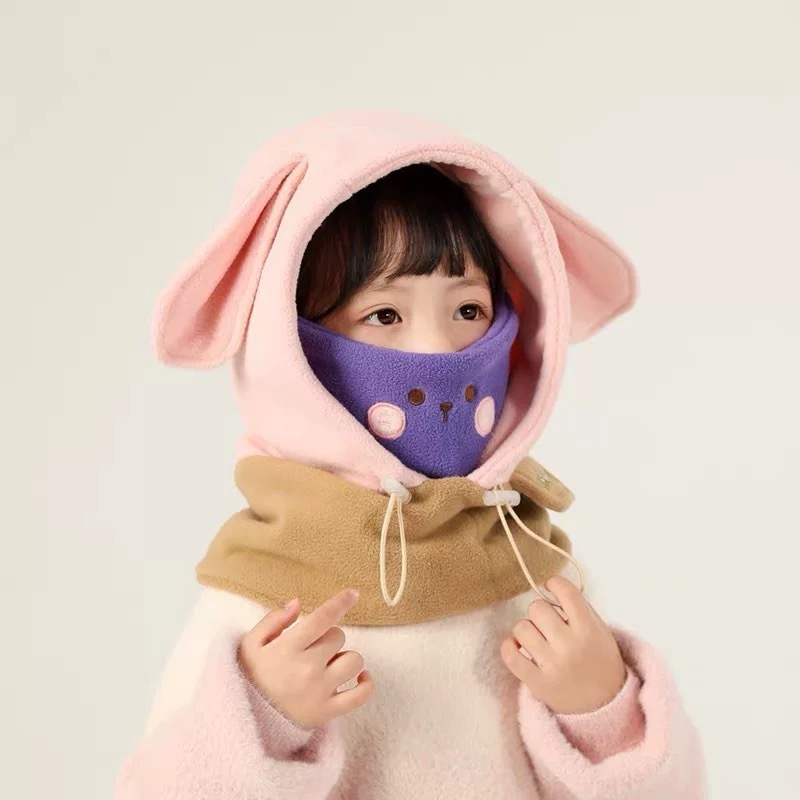 防风宝宝帽子秋冬季秋冬婴儿儿童可爱保暖围脖一体护耳女童男女|undefined