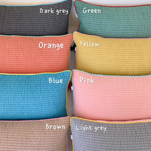 出口韩国80支砂洗全棉绗缝枕芯可拆洗格子马卡龙纯色外贸单品枕套
