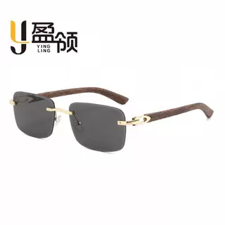 无框个性简约包花框眼镜遮阳护目显气质金属零件墨镜防紫外线变色