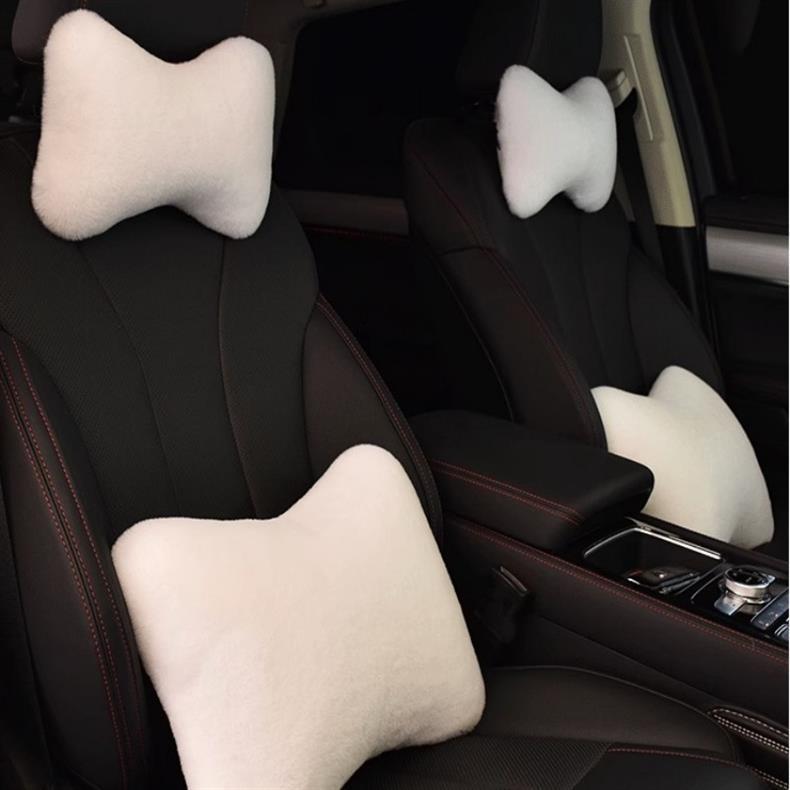 Car Plush Headrest Pillow, a Pair of Car Neck Pillows, Car Lumbar Pillows, Car Bone Neck Pillows, Car Supplies