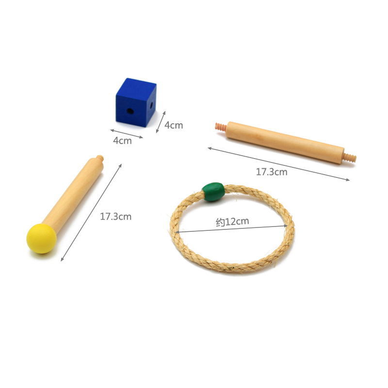 Træ hånd-øje koordination kaste cirkel Montessori undervisning AIDS 0-3 baby tidlig uddannelse puslespil loop legetøj festspil_voghion.com