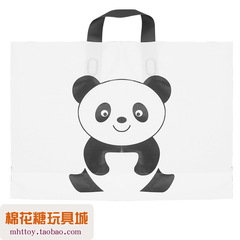 2F熊貓手提塑料禮品袋白色加厚大熊貓產品專用包裝袋生日出國送禮