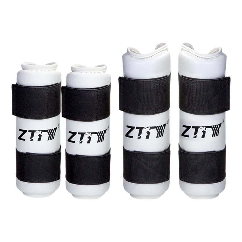 En stock al por mayor taekwondo pierna + brazo codo guardia adulto niños taekwondo entrenamiento brazo guardia profesional deportes guardia