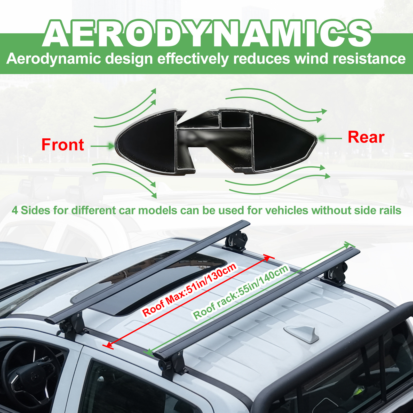 SYDSZ Universal Tiger Claw Car Roof Rack Crossbars, Thickened, Universal Modification, with Lock, High Load Capacity