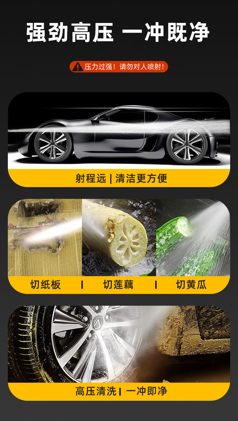 Mobile industrial high-pressure car washer, multifunctional cleaning equipment for car washes, construction sites, courtyards, and farms