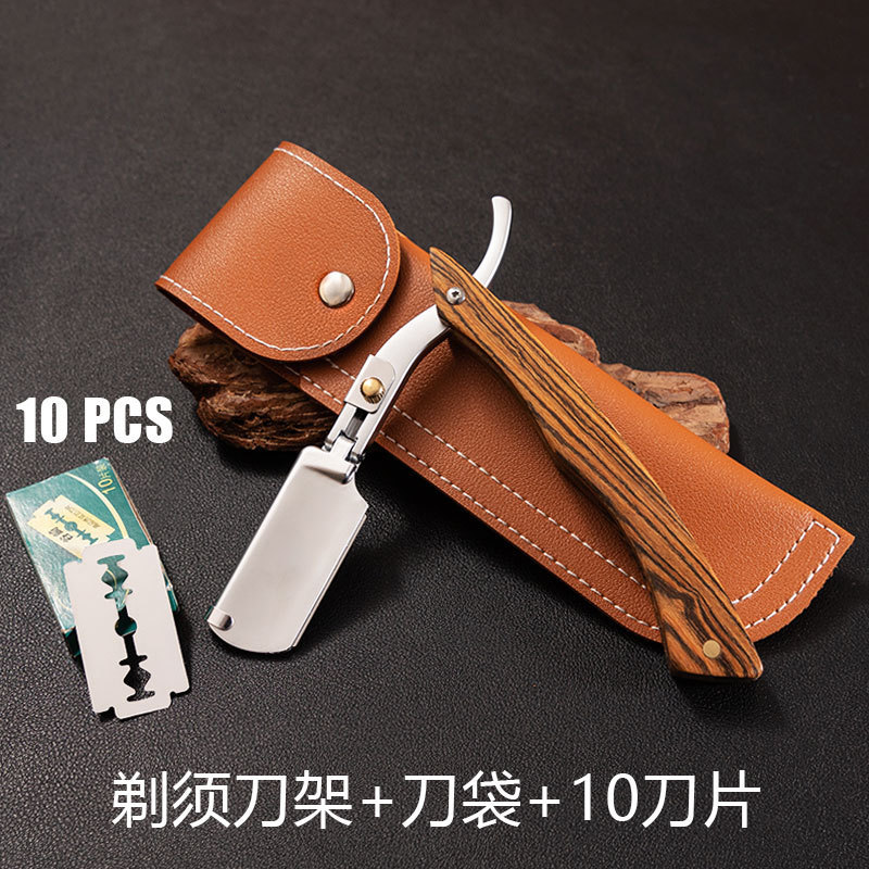 跨境男士理发店美发专业刮刀老式手动剃须刀刮胡刀修眉刀修面刀|undefined